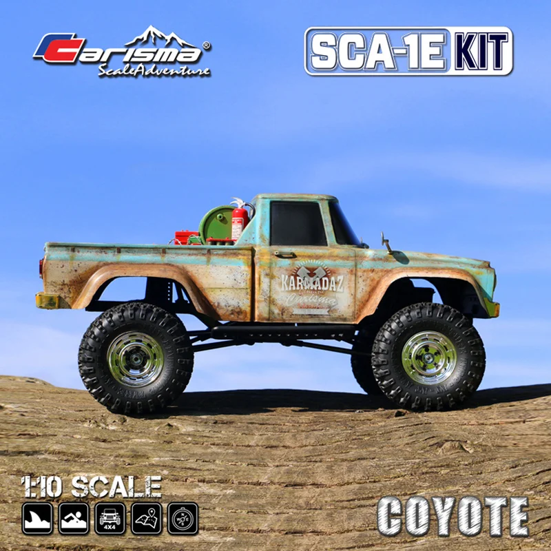 Carisma Coyote 1:10 Scale Remote Control Off-Road Waterproof Climbing Car Kit Four-Wheel Drive Toy Model Vehicle Birthday Gift