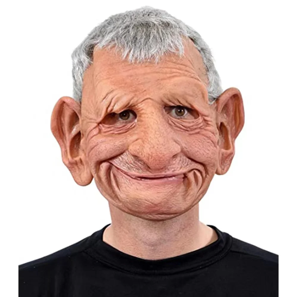 Latex Face Mask for Middle Aged and Elderly People, Ball Makeup, Performance Props, Halloween Party