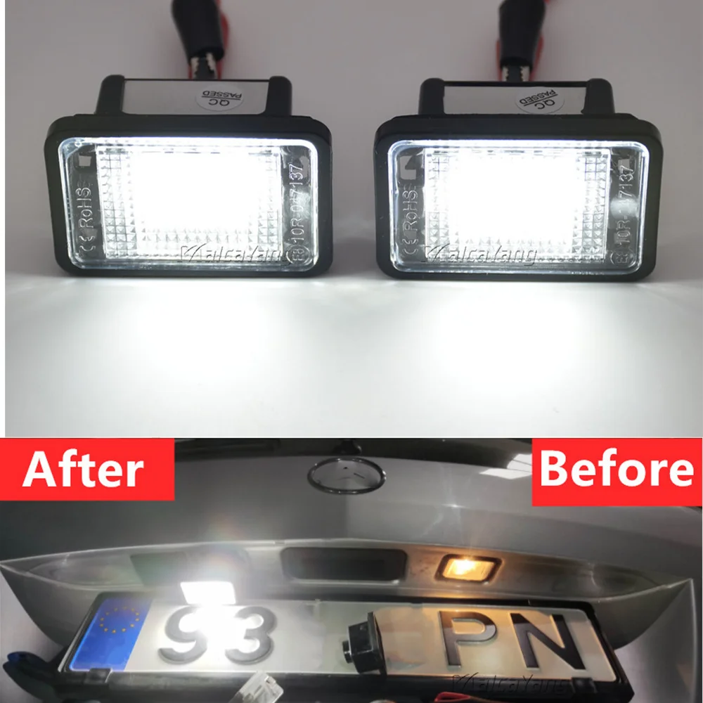 2PCs CANbus White Led Rear Number License Plate Lights For Mercedes-Benz GL ML GLK GLA GLC GLE Class W176 W166 X156 X166 X204