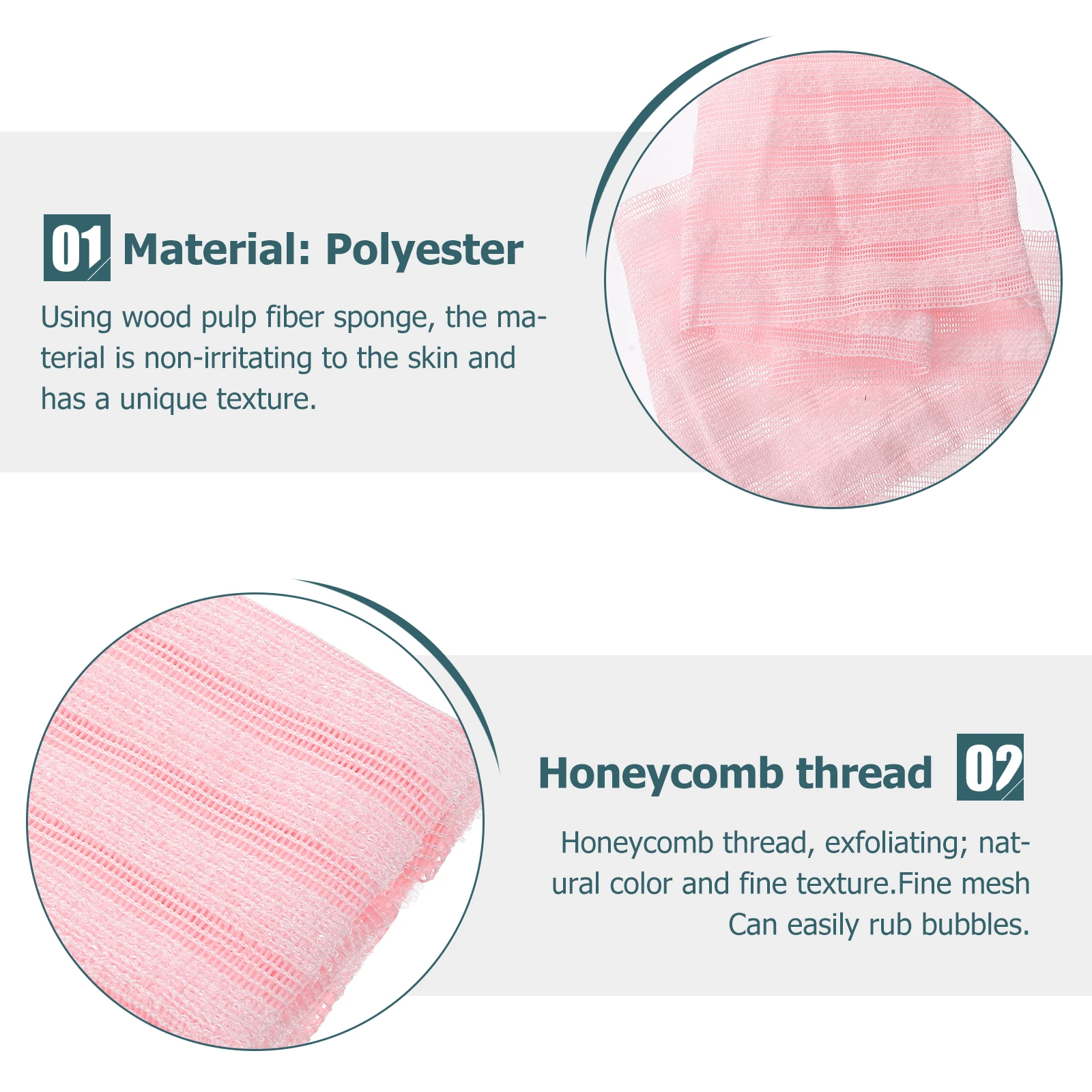 

Exfoliating Bath Cloth Double Sided Pink Shower Towel Back Scrubber Strip Body Cleaning Tool Home Essentials Polyester Material