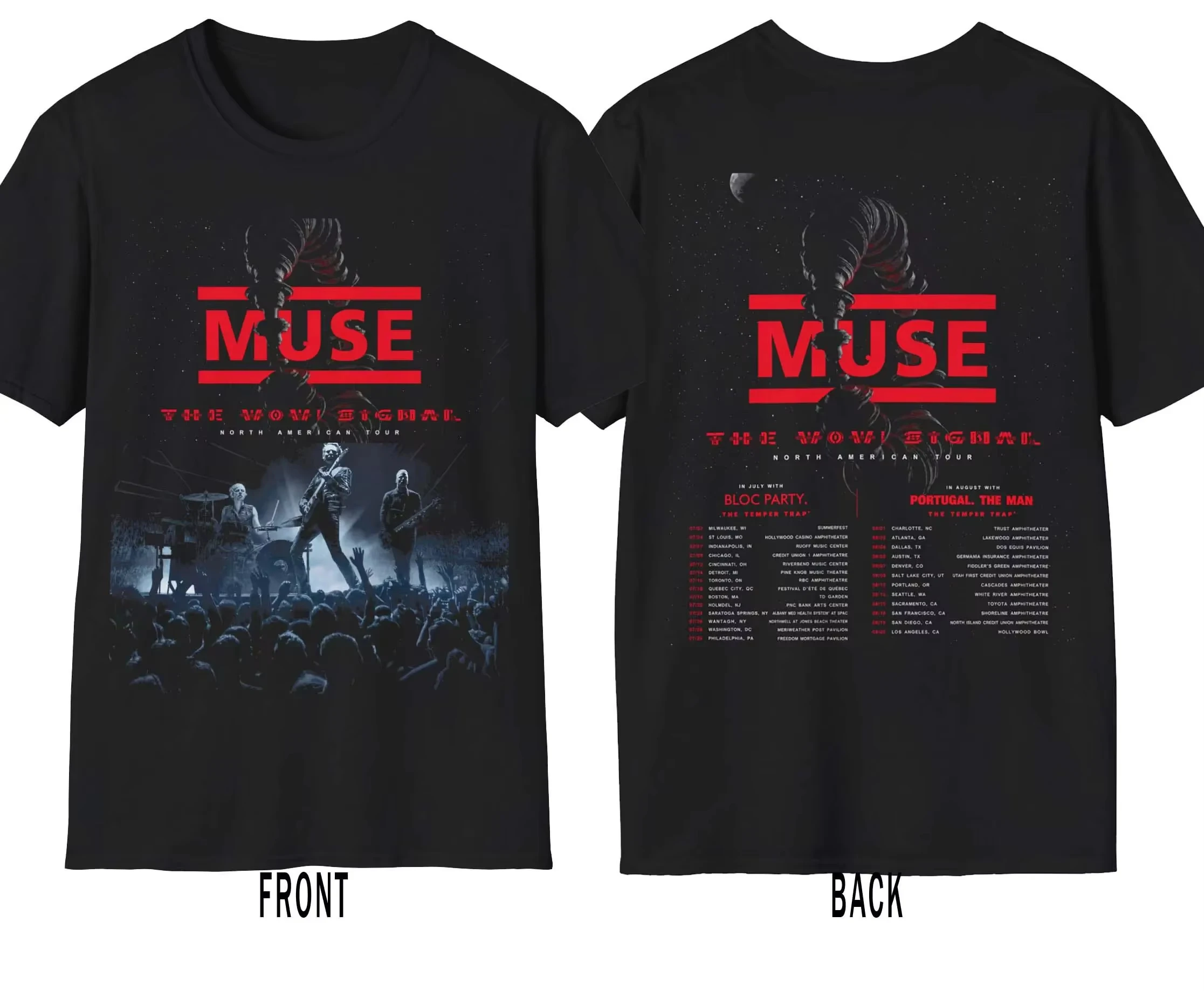 Muse The New 2026 Signal North American Tour Band Grafik-T-Shirt Rockkonzert Kurzarm Vintage Musik-T-Shirt ​ – Detail 6