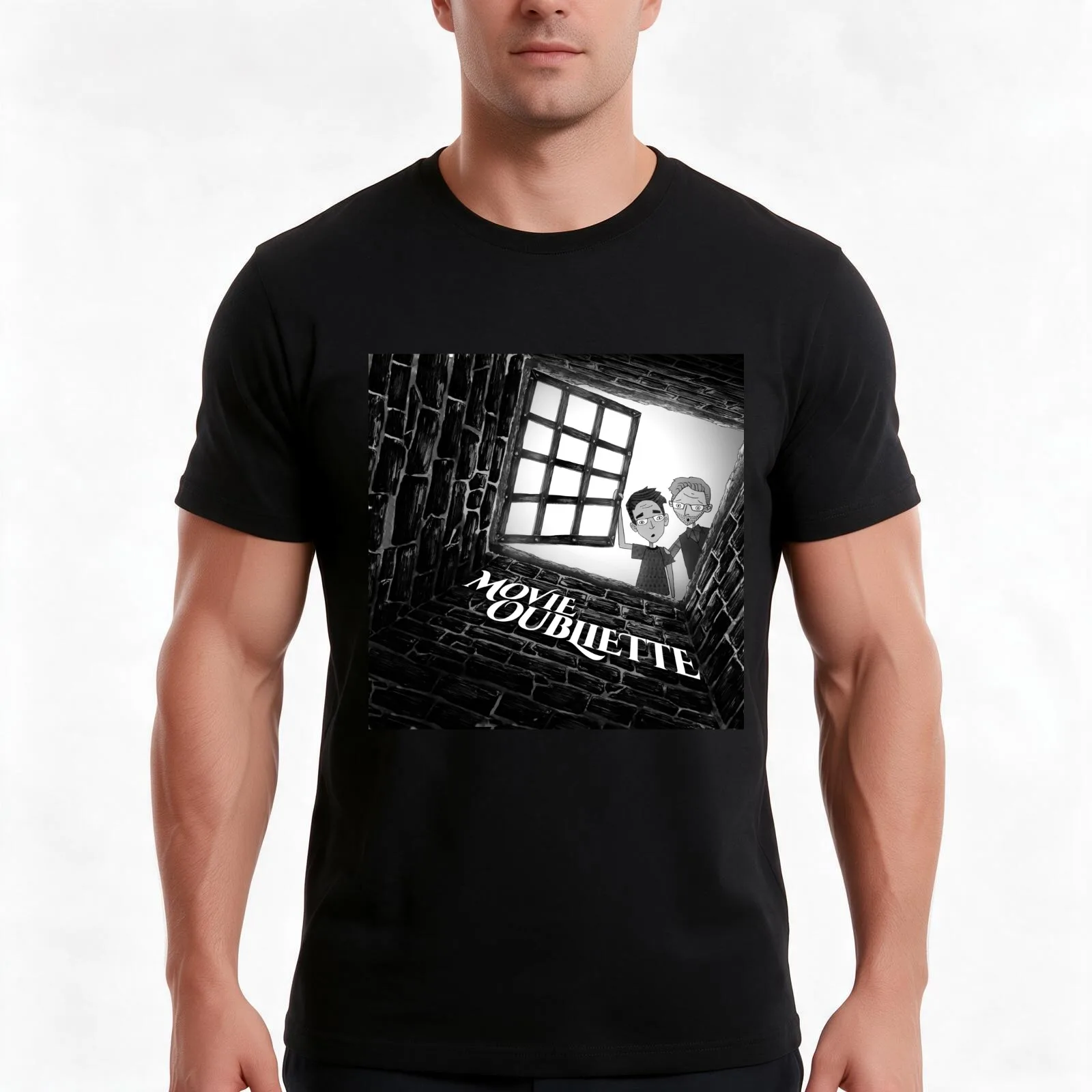 Movie Oubliette podcast logo with text T-Shirt Summer Casual Cotton Tee Oversized Streetwear Tops Vintage Graphic Print