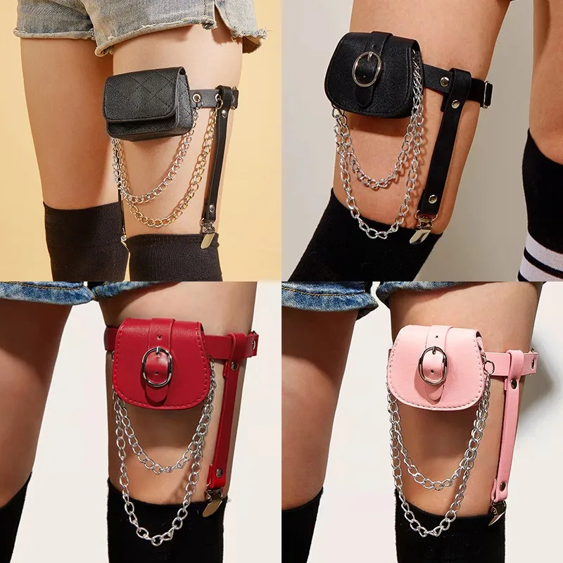 

New Fashionable Garter Belt Women's Sock Clip Leg Loop Jk Leg Chain Women's Thigh Loop Punk Japanese Cute Lace Stockings