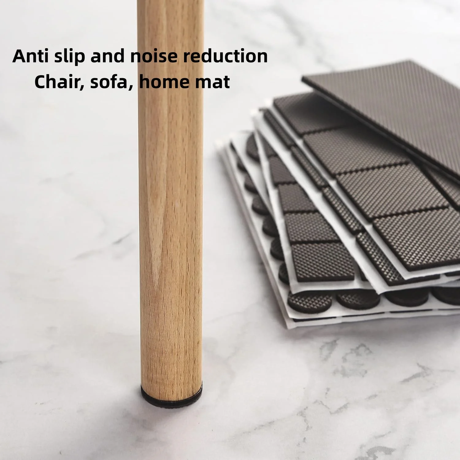 Anti Slip Furniture Mat - Circular, Square, Rectangular, Self-Adhesive Rubber Foot Pad - Hardwood Floor Scratch Pad