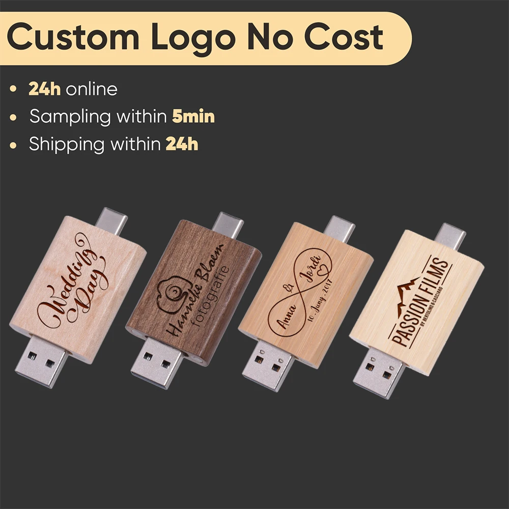 

JASTER Type-C USB Flash Drive 128GB Free Customized Logo Memory Stick 64GB Mini Pen Drive USB-C External Storage Wedding Gift