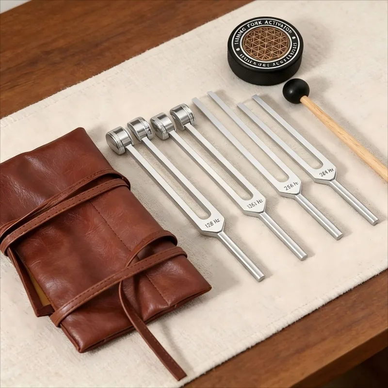 128 136.1 256 384HZ Tuning Forks Set 512HZ Meditation Aluminum Tuning Fork Yoga Healing Sound Professional Percussion Instrument