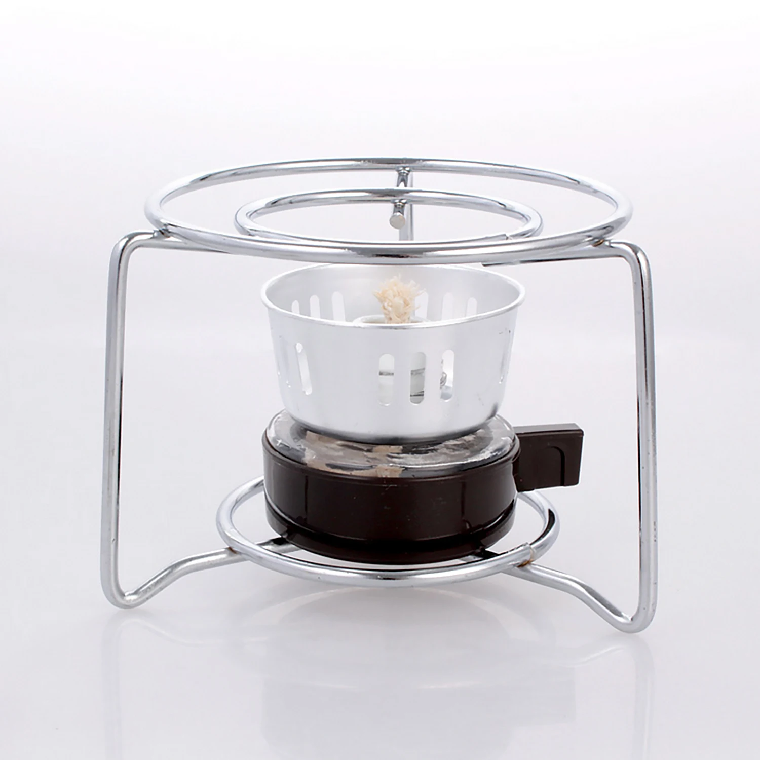 Behogar Stainless Steel Teapot Tea Pot Coffee Warmer Holder Stand Candle Alcohol Lamp Heating Stove Holder