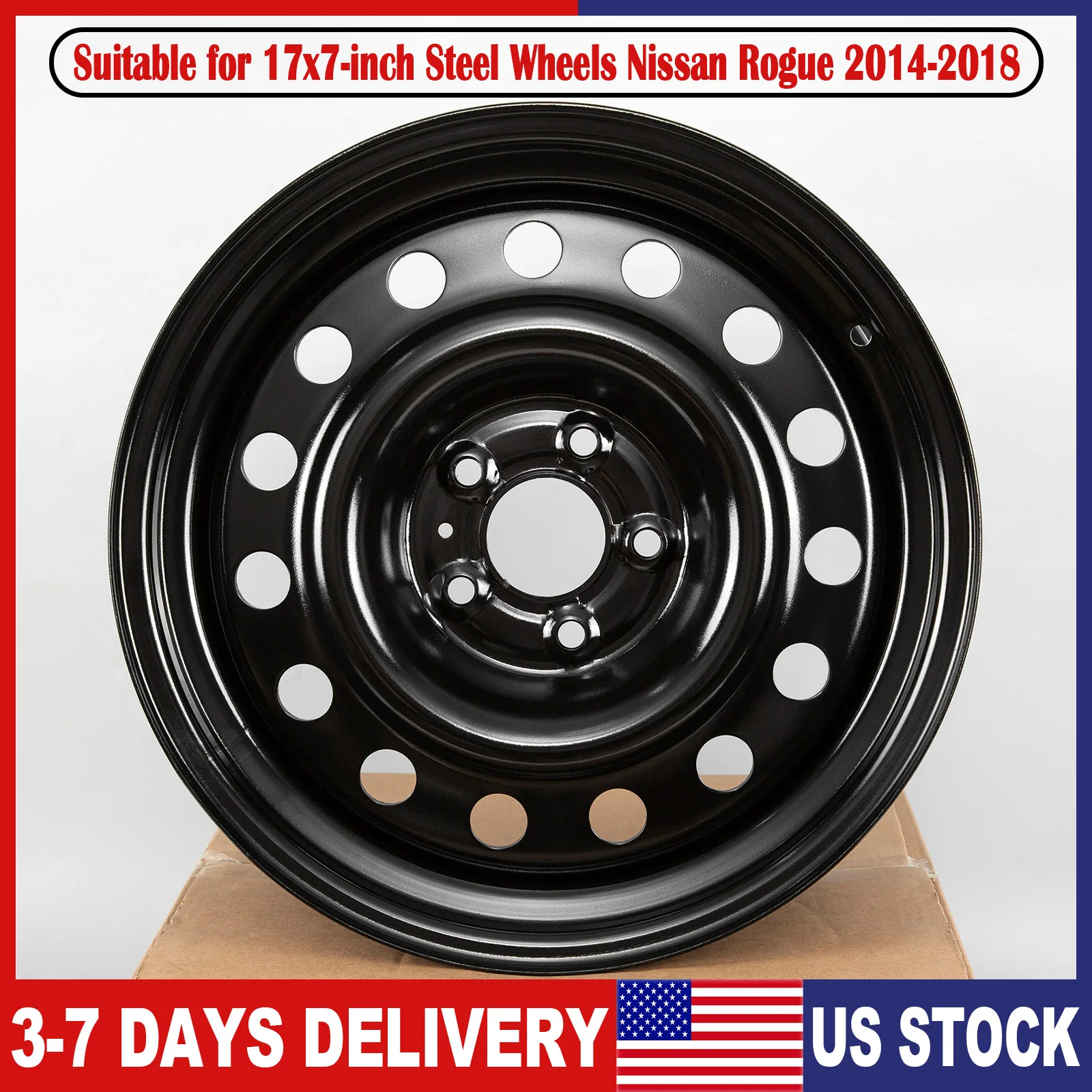 

1 шт., 17x7 дюймов, черная ступица колеса, стальной сменный обод колеса, подходит для модели Nissan Rogue 2014-2018
