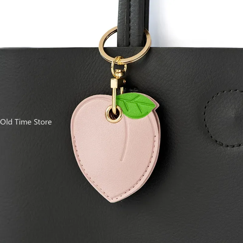 Leather Keychain Holder Case for Apple AirTag Cute Protective Air Tag Cover Keychain Anti-Scratch Finder GPS Tracker Case Wallet