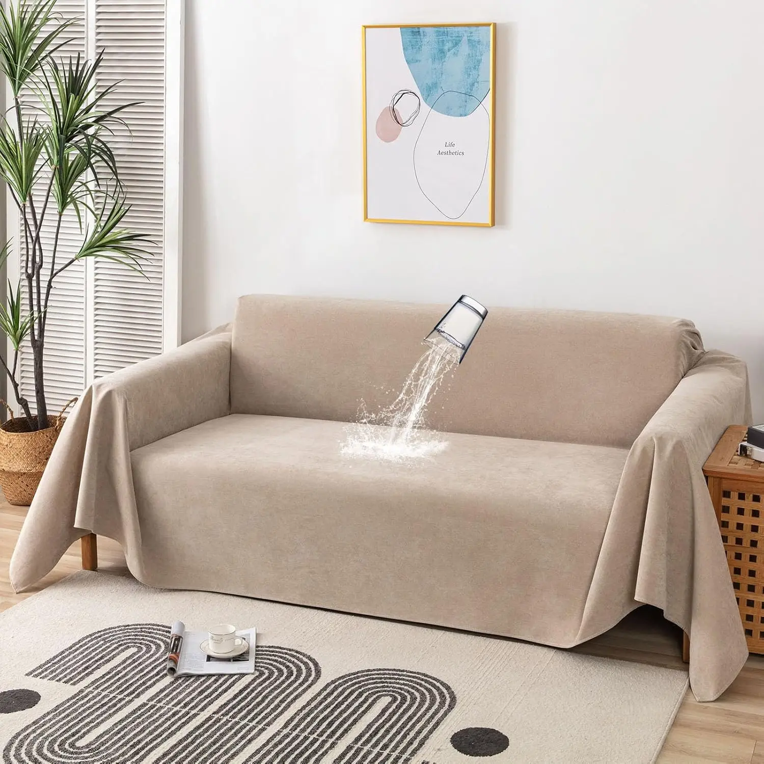 Waterproof Couch Cover Sectional Sofa Cover Couch Cover Blanket - Cat Scratch Furniture Protector Dog Couch Cover Protector