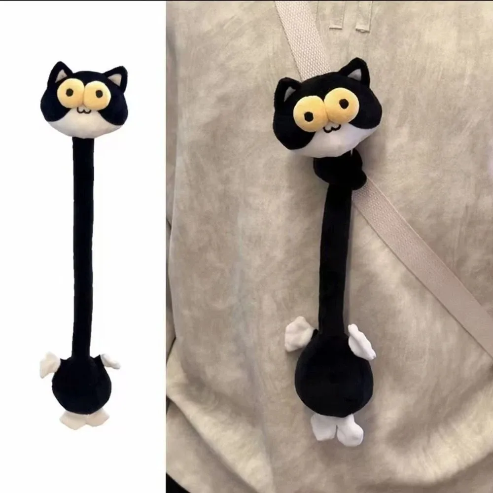 Funny Long Neck Animal Plush Toy 40CM Long Neck Cute Cartoon Design Hanging Doll Giraffe/Cat/Penguin/Goose Bag Pendant Bag Decor