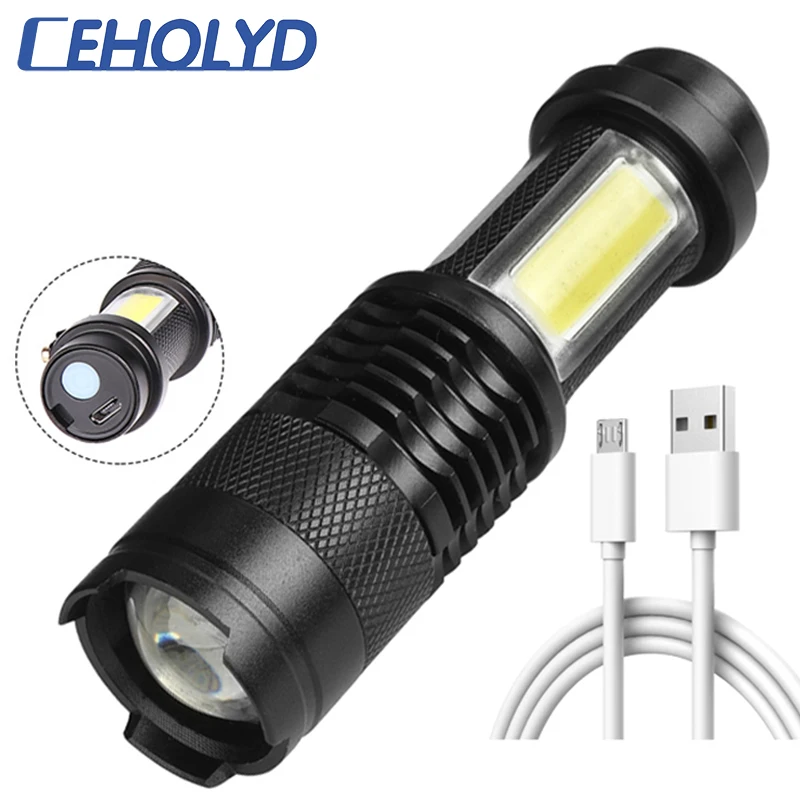 Built in Battery Adjustable Zoomable Light 10w Mini Led Flashlight Lantern Torch Aluminum 2000lm Sport Bulbs XP-GQ5