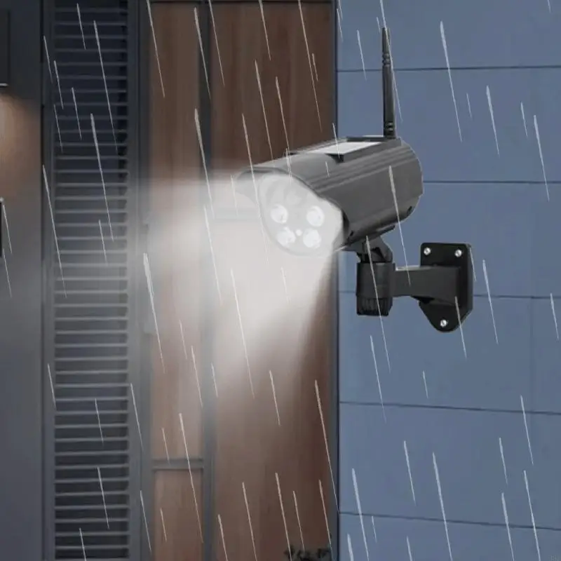 Solar Powered Outdoor Fake Security Camera ABS Dummy Surveillances Decoy For Office Homeowners Retailers Garage Security 
