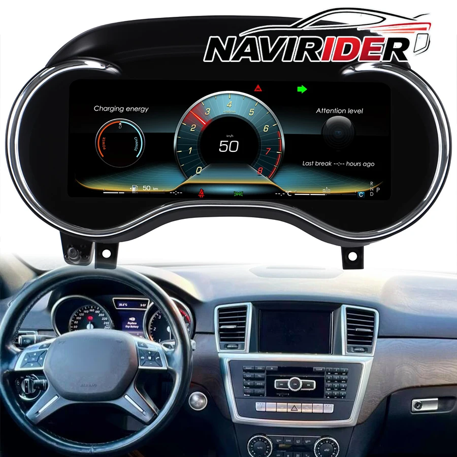 Ja, 12,3" LCD-Digital-Dashboard-Cluster, kabelloses CarPlay, Android Auto für Benz ML GL GLE GLS G W166 X166 W463 Baujahr 2012-2018.