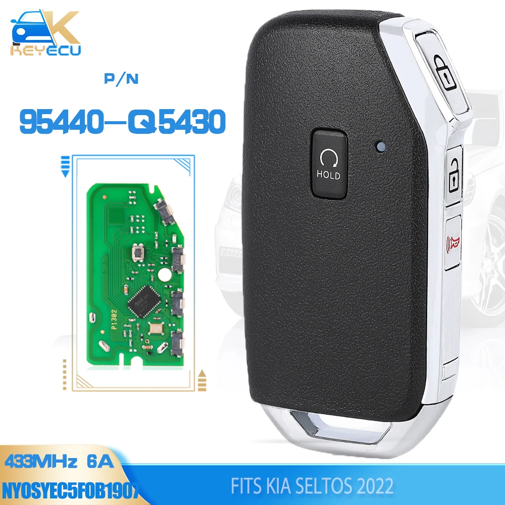 KEYECU P/N: 95440-Q5410 , FCCID: NYOSYEC5FOB1907 Smart Remote Car Key Fob 433MHz 6A for KIA Seltos 2022