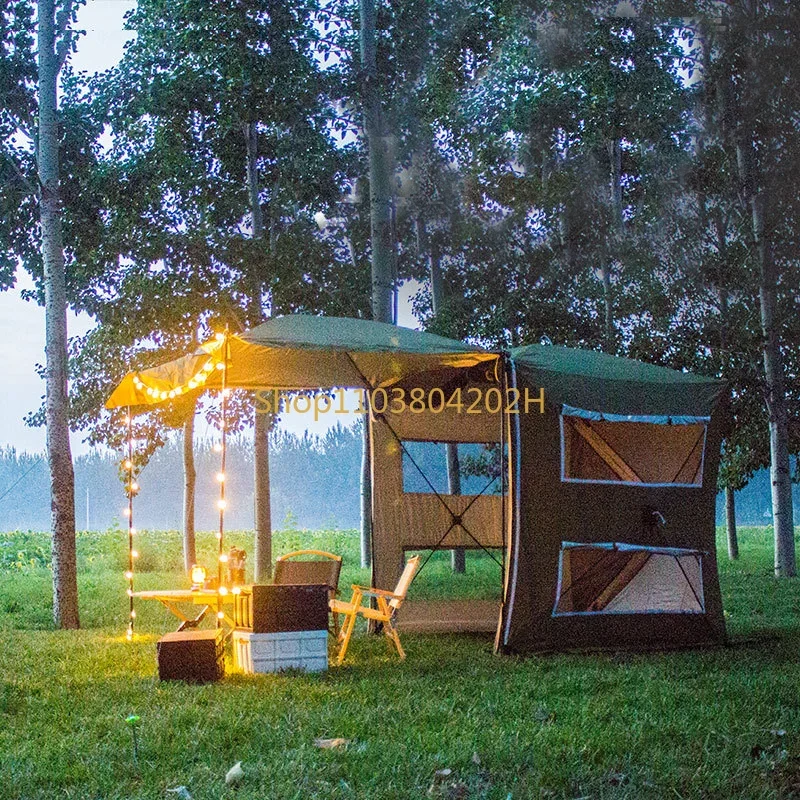 Fast Open Camping Rear Tent, Extension of Equipment, Large Gazebo, Sun Shelter, Self-Driving Tour, Car, 180x180x210cm