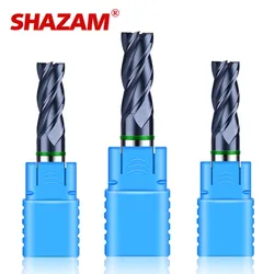 SHAZAM Upgradation HRC50 4-Flute Tungsten Steel Carbide Milling Cutter For Machining Center Nano Coating Flat End Mill Tools