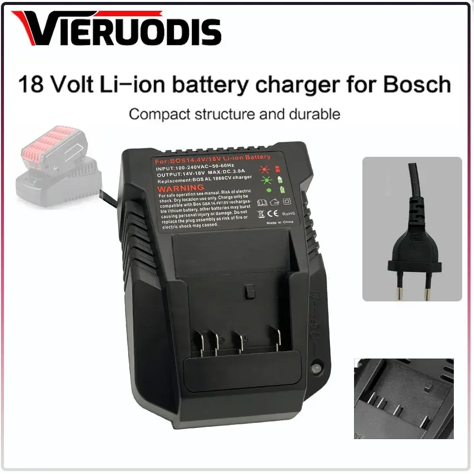 

Tools Battery Charger For Bosch 14.4V 18V Replacement Battery BAT609 BAT609G BAT618 BAT618G BAT607G AL1814CV AL1860CV