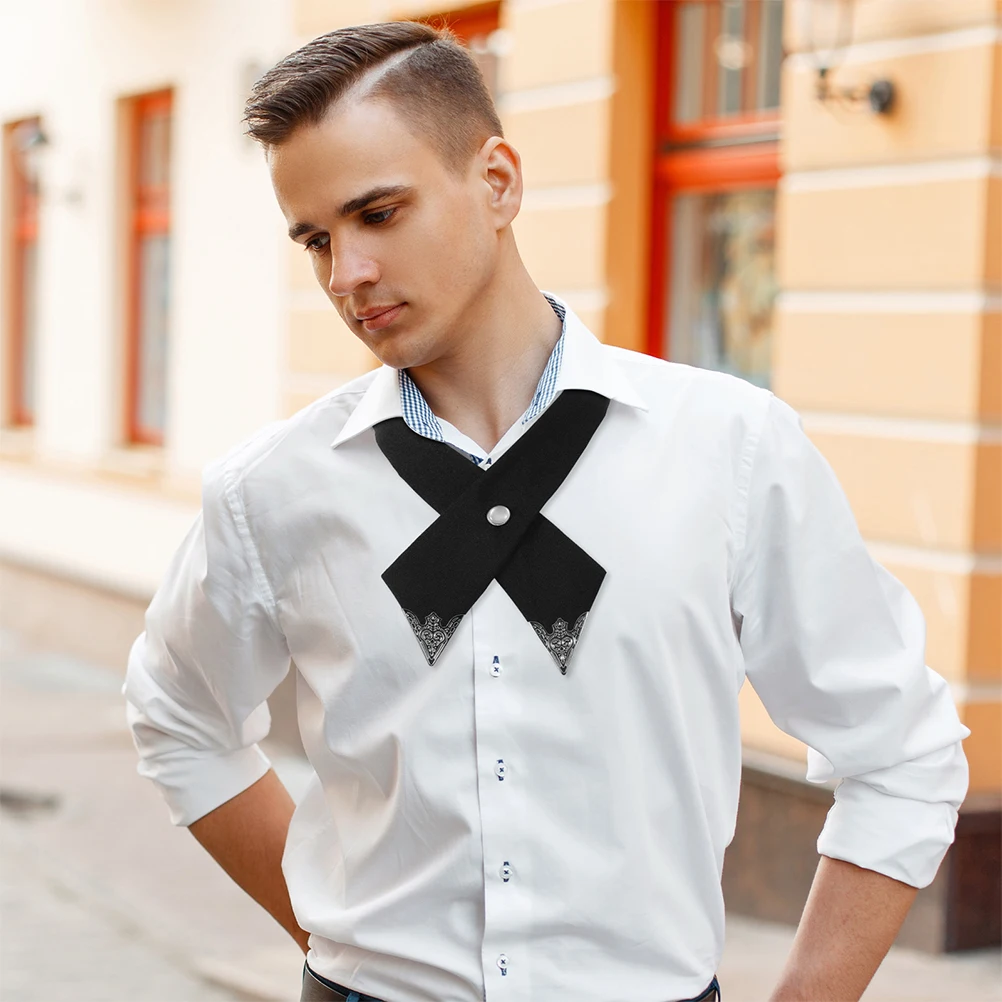 

2pcs Adjustable Cross Bow Tie Pre Tied School Uniform Bows For Men Women Black Neck Tie Accessories Fabric Durable Comfortable