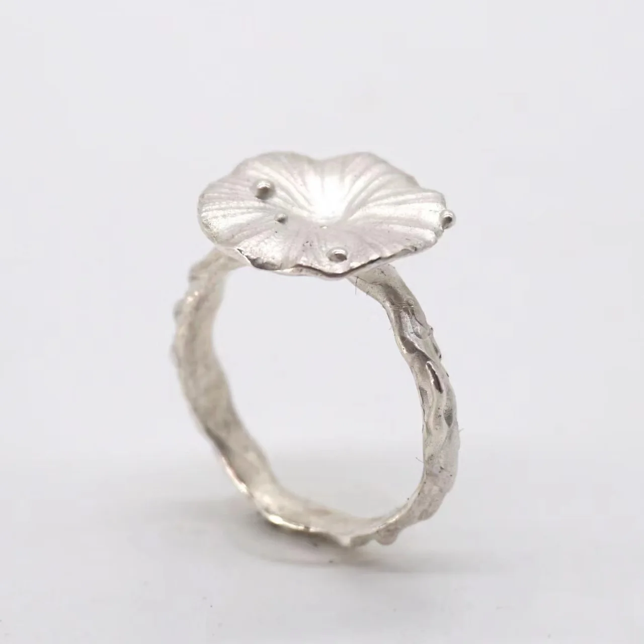 Elegant Lotus Leaf Dewdrops Adjustable Ring Chinese Style Lotus Engagement Wedding Ring Temperament Jewelry Accessories Gifts