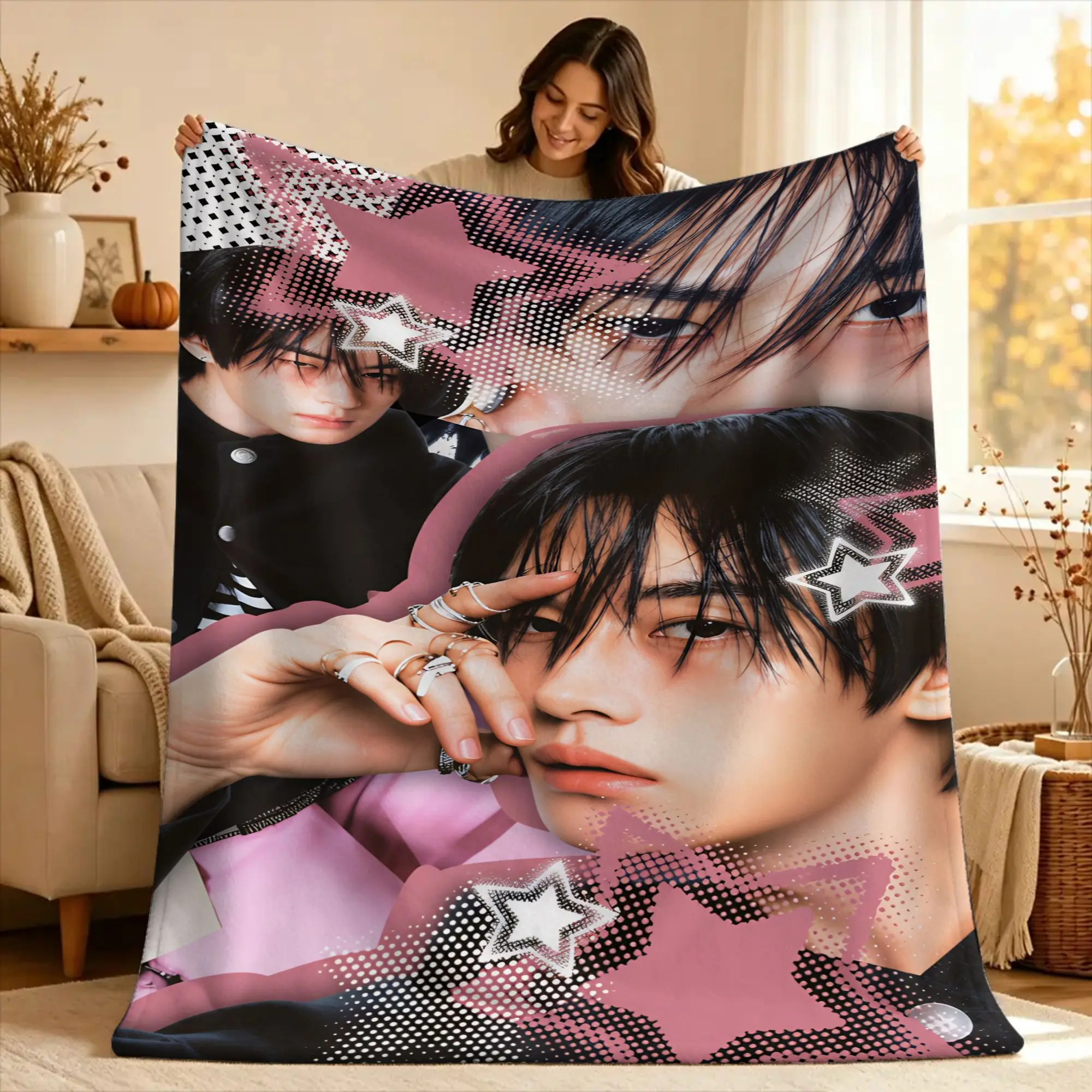 Warm Blankets Travel KPOP S-Strays Bedding Throws For kids  Flannel Bedspread For Couch Bed Funny Sofa Bed Cover
