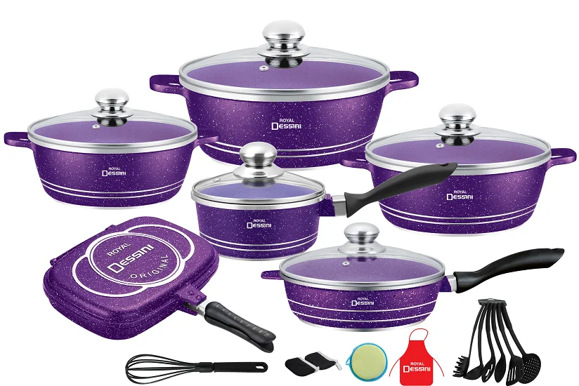 Die-casting 23pcs Set Aluminum Kitchenware High-quality Non-stick Cookware