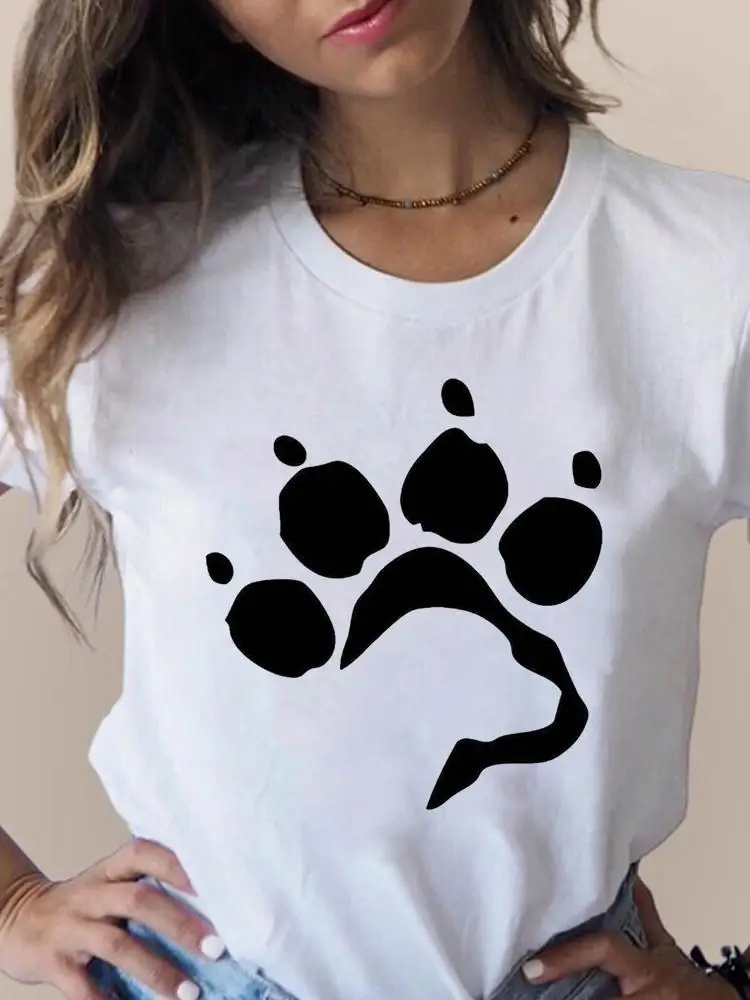 Print T Fashion 3D Cat Lovely Trend Cute Women\'s Clothing Short Sleeve Clothes Summer T-shirts Ladies Female Graphic Tee