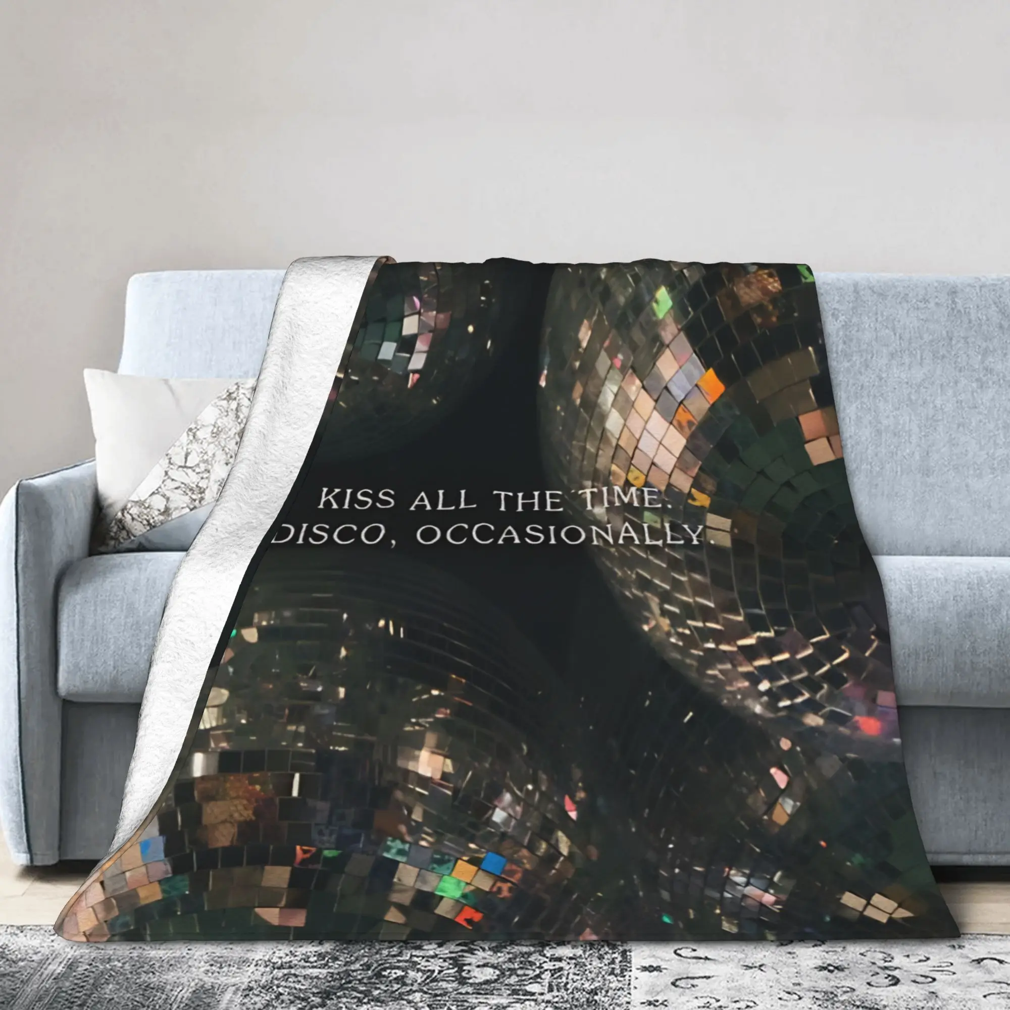 Kiss All The Time Disco Occasionally HS Blankets Fleece Air Conditioning Harrys Music Styles Throw Blanket for Home Rug Piece