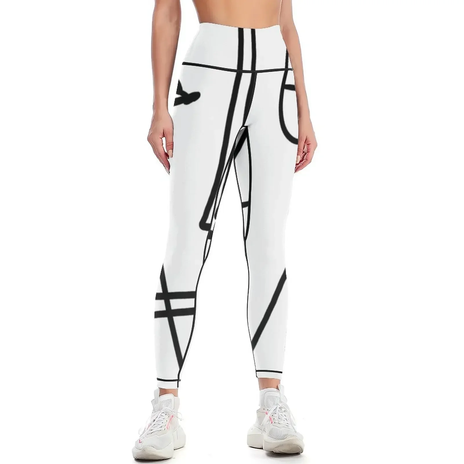 Abstract face - Minimal Figure Line art Leggings Jogger pants legging push up for girls Women sports Womens Leggings