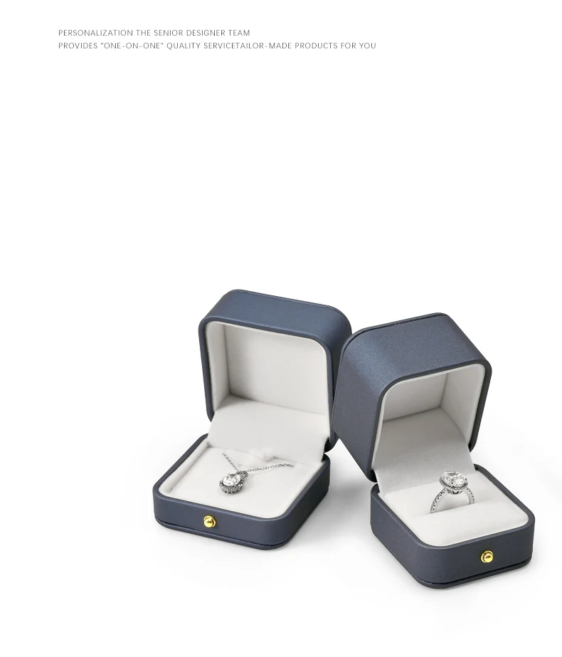 Oirlv Premium Blaue Schmuckbox Geschenkbox Ringbox Halskettenbox Armband-Aufbewahrungsbox Halsketten-Aufbewahrung Geburtstagsgeschenk PU-Lederbox – Detail 7