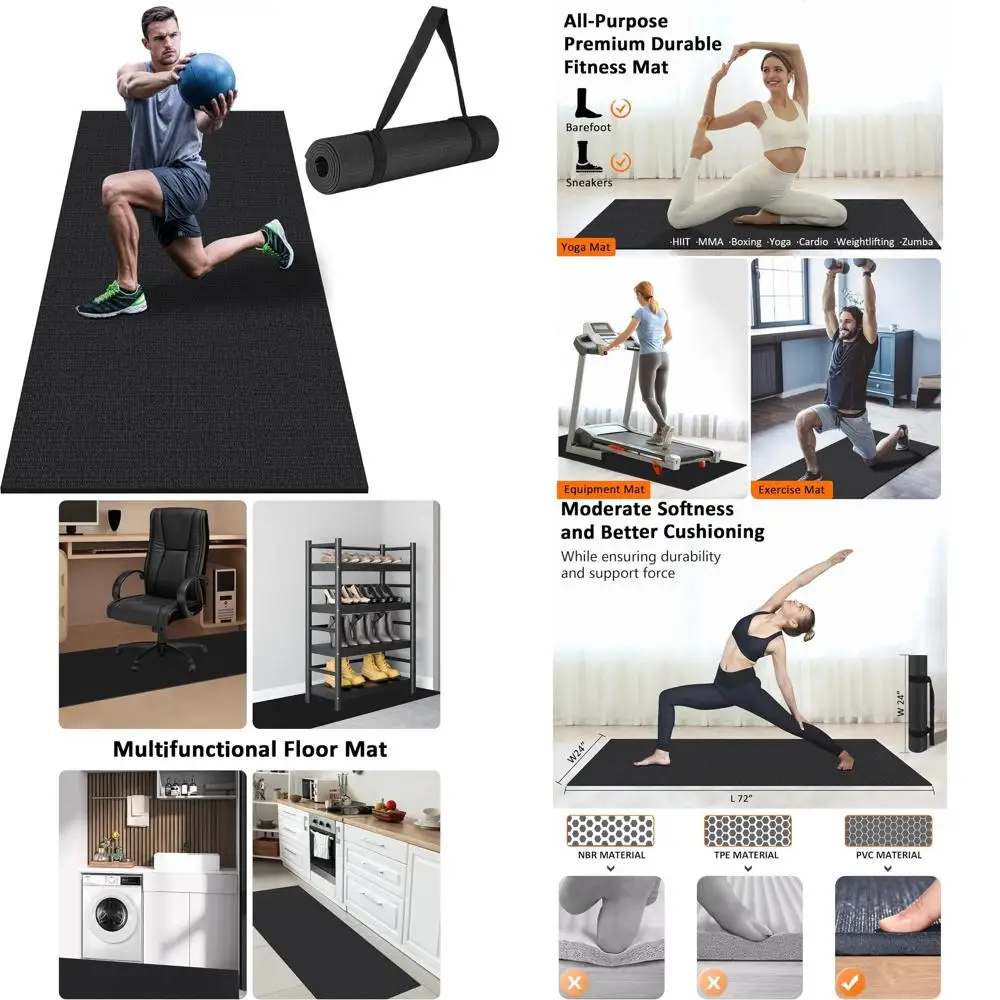 

Универсальные коврики для тренировок 6x2 или 6x4 для домашнего спортзала: идеально подходят для тяжелой атлетики, прыжков с веревкой, ММА, йоги, кардио, растяжки, плиометрики.