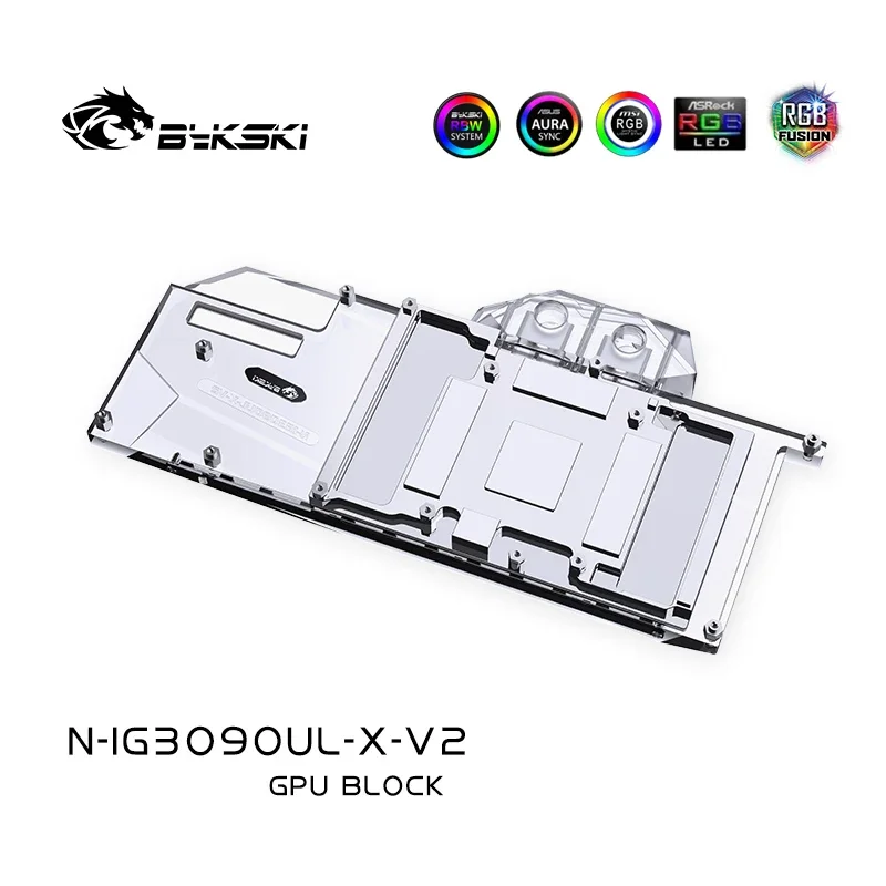 Imagem -02 - Bloco de Água Bykski Gpu para Igame Colorido N-ig3090ul-x-v2 Rtx 3080 Ultra oc 10g Advanced oc 10g 3090 Refrigeração