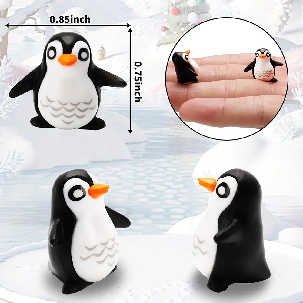 5/10pcs Mini Penguin for Fairy Garden Micro Landscape Winter Christmas Decor