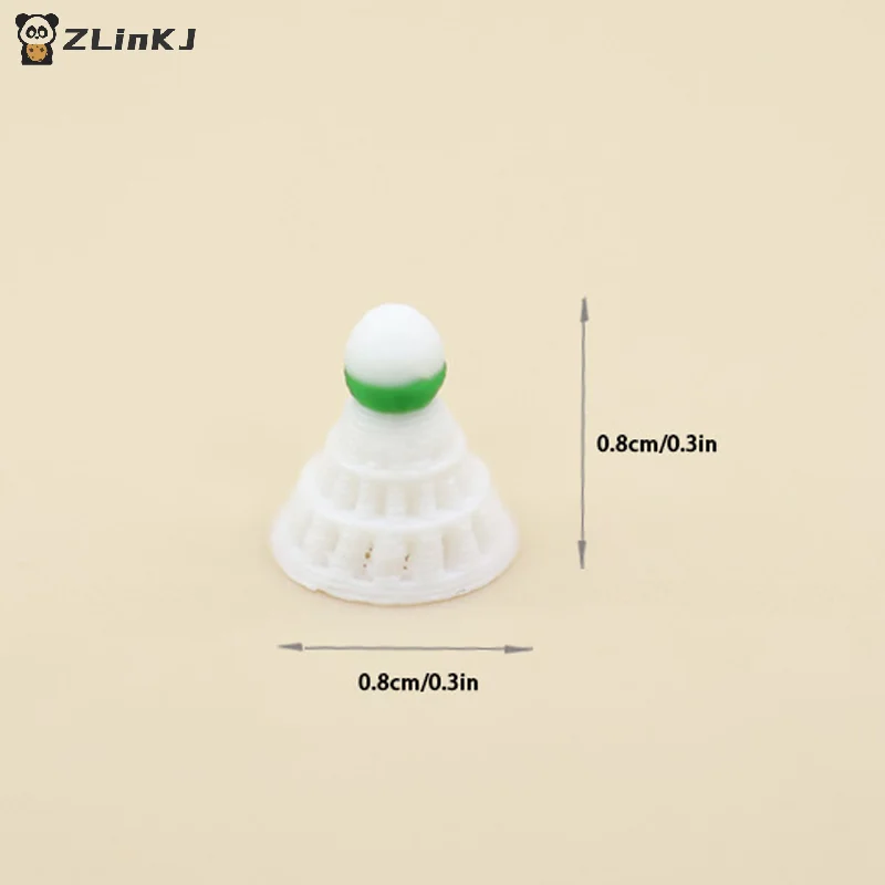 ▶ 1 par 1:12 casa de muñecas simulación Mini raqueta de bádminton conjunto casa de muñecas escena deportiva decoración casa de muñecas juguetes para juego de imitación