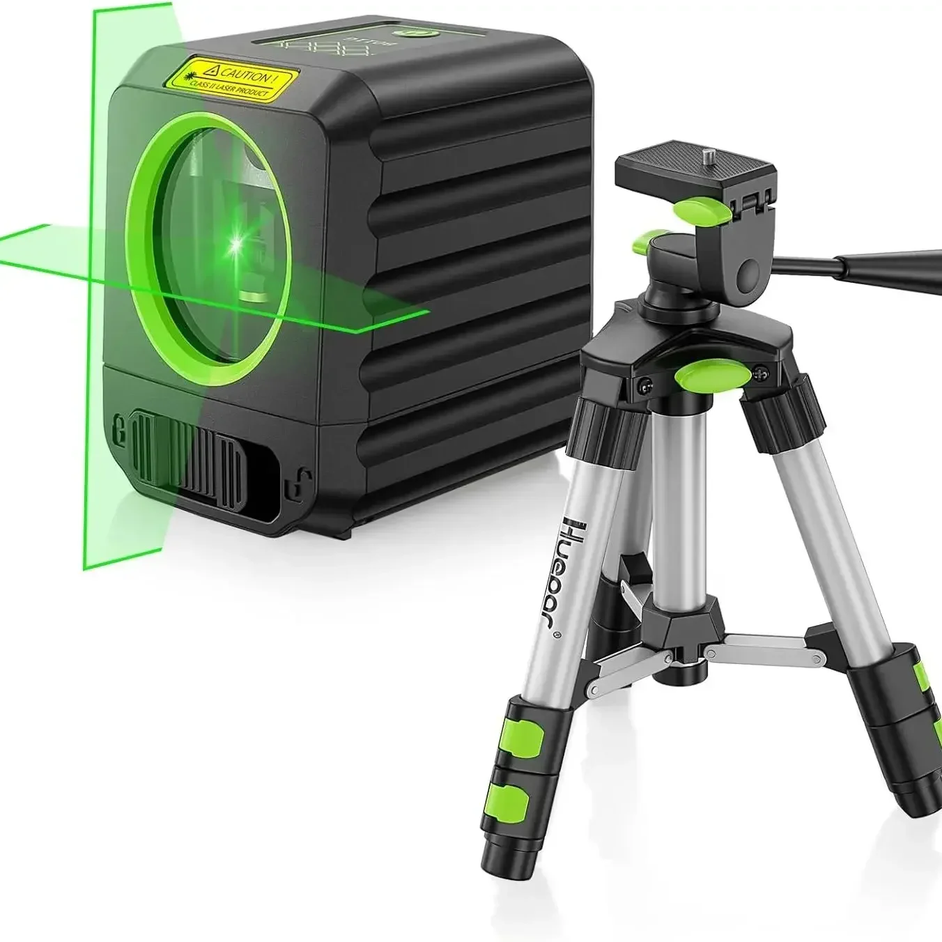 Huepar Laser Level with Aluminum 50CM Tripod Self-Leveling Green Beam Cross Line 100ft Alignment Laser Tool for Picture Hanging