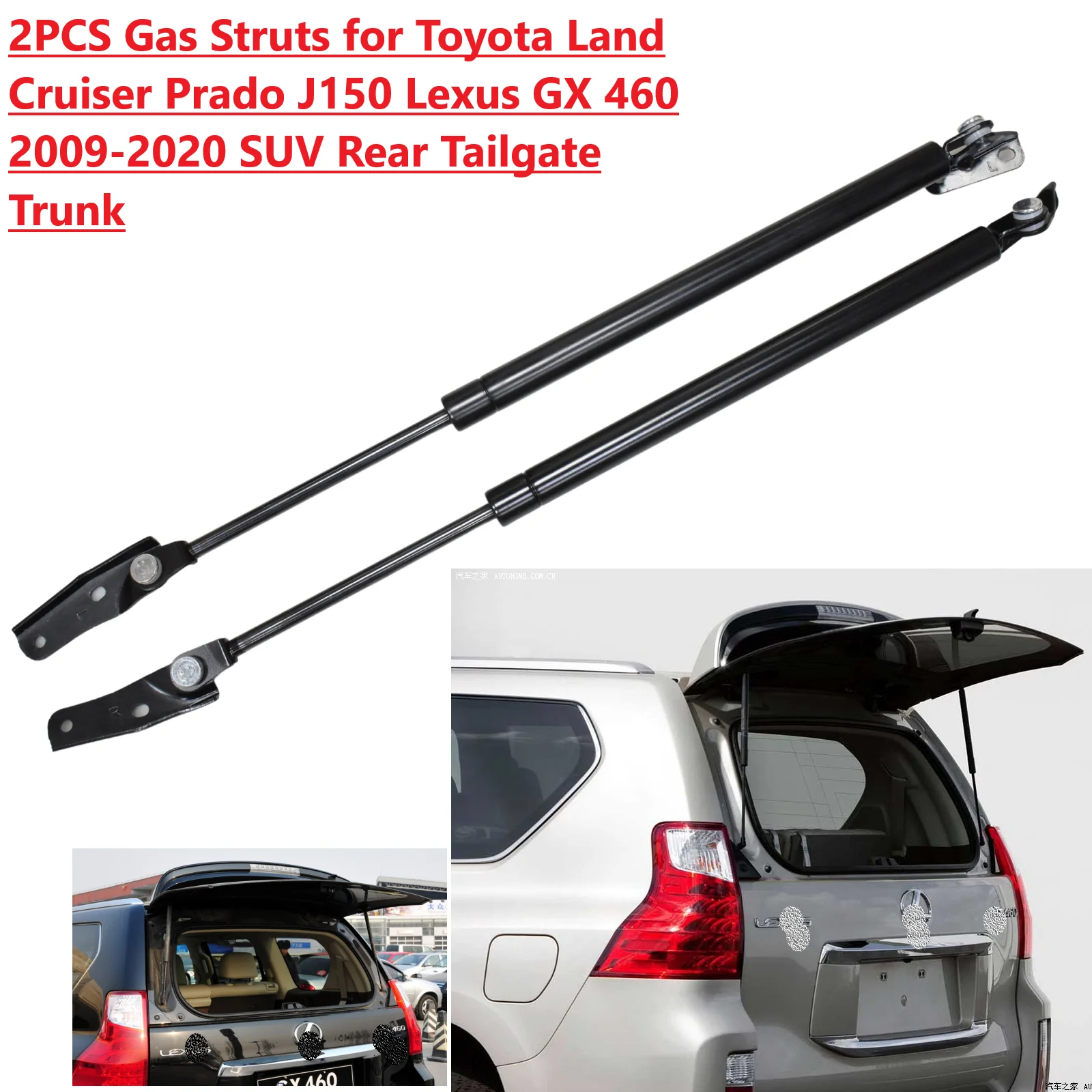 

2PCS Rear Glass Damper For Toyota Land Cruiser Prado J150 Lexus GX 460 2009-2023 Rear Window Gas Spring Struts Prop Lift Support
