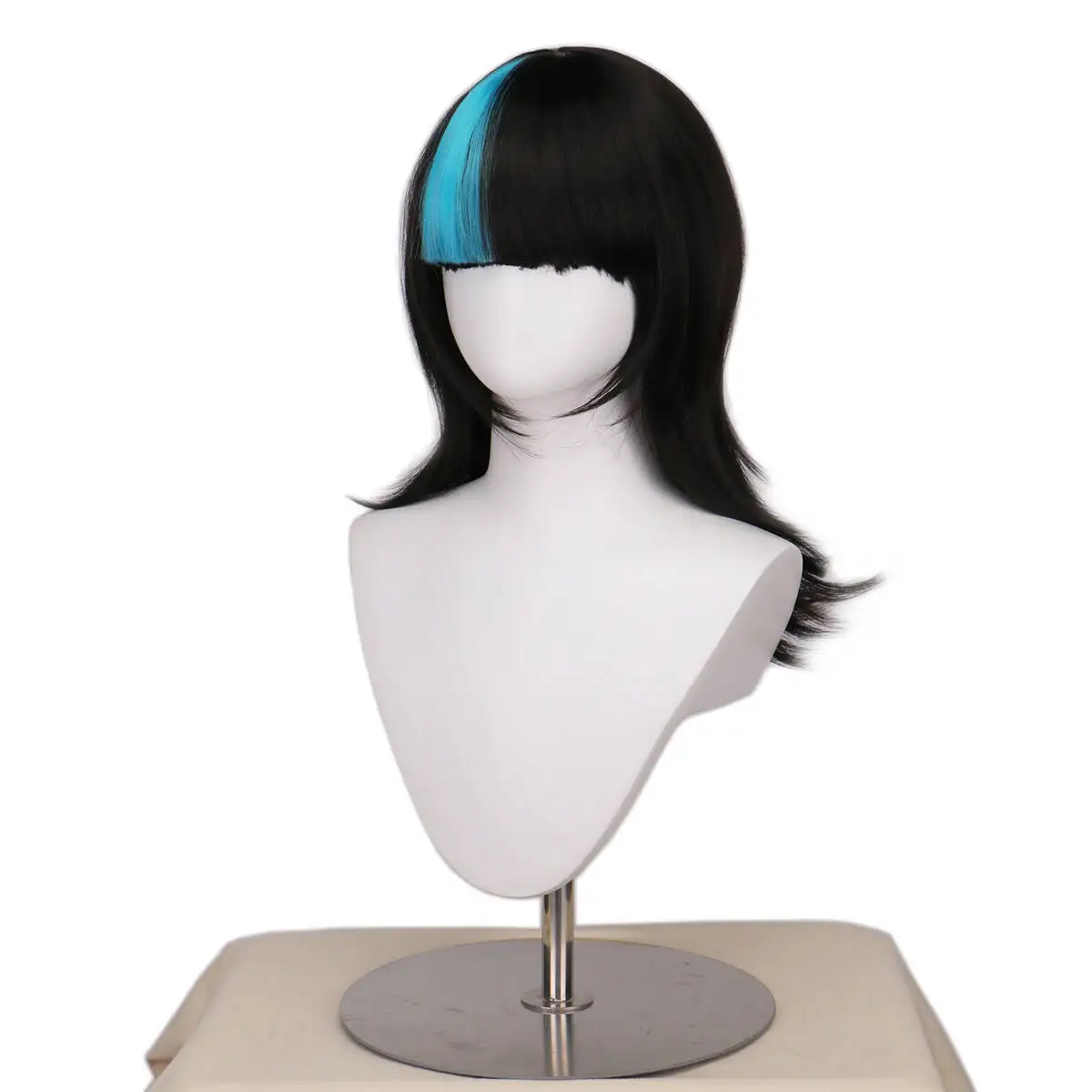 Black Blue Shoulder Length Kirara Hoshi Cosplay Wig Jujutsu Kaisen for Kinji Hakari Halloween Party Role Play Kinji Hakari Wig
