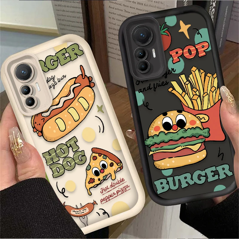 Soft Case for Xiaomi 14T 13T 12T 11T 13 12 11 Lite 5G NE POCO X6 X5 F6 F5 F3 X4 GT X3 NFC M5S C65 M6 Pro Funny Hamburger Cover