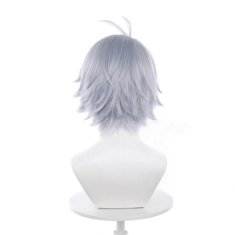 Anime Cosplay Khaslana Wig Short Straight Light Blue Phainon Synthetic Hair Peluca Frieren Festival Role Play Props + Wig Cap 2