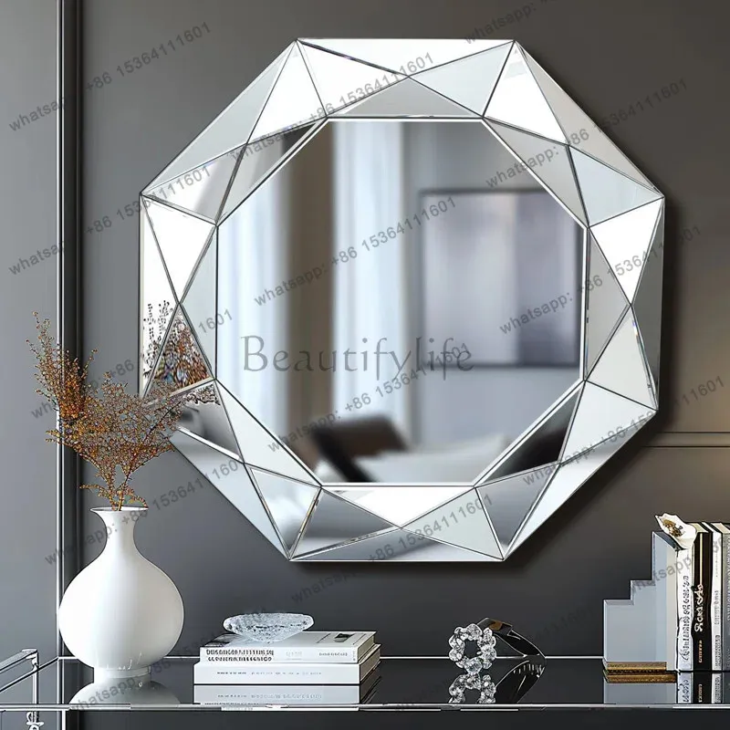 Diamond gift double-axis tinplate square small decorative mirror