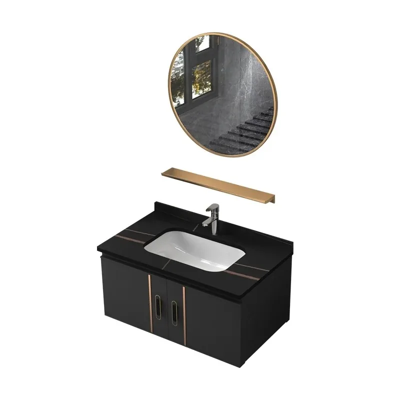خزانة حمام Rock Slab مع مجموعة من تزيين الحمام الحديثة لحوض الغسيل المتكامل