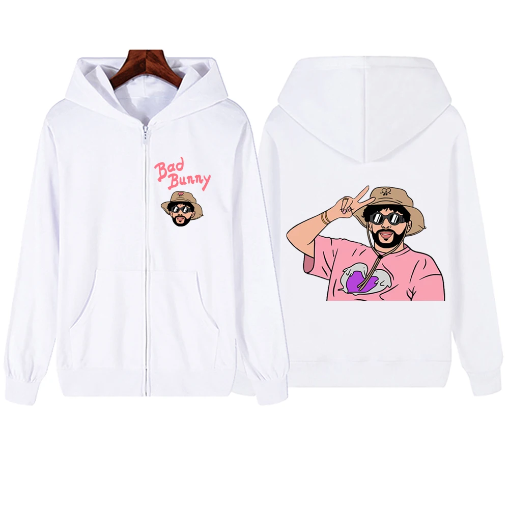 Un Verano Sin Ti Bad Bunny  2024 Zipper Hoodie Harajuku Pullover Tops Streetwear Music Fans Gift V-Neck Sweatshirts