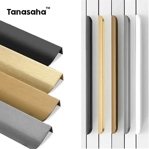 Simple Hidden Cabinet Handles  Kitchen Cupboard Door Pulls Elegance Long Handles Aluminum Alloy  Furniture Handle Hardware