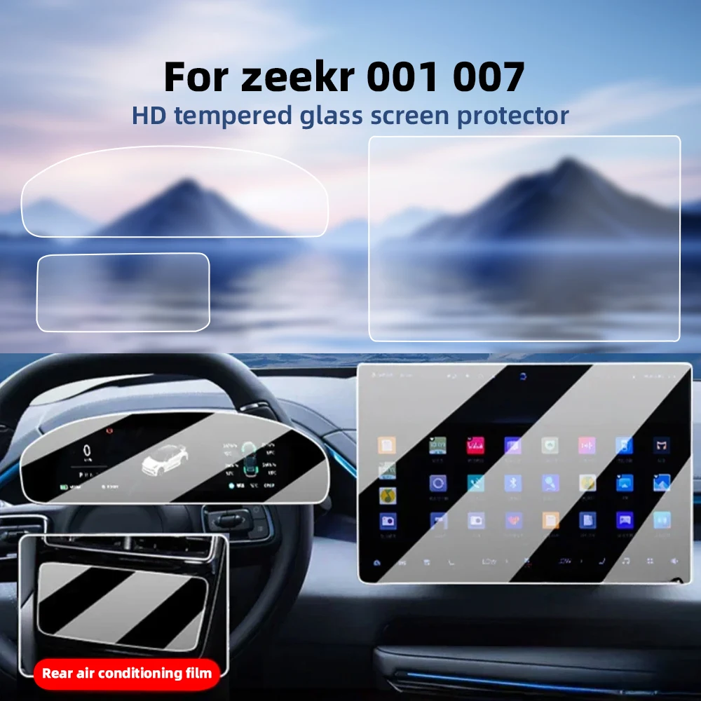 Für Zeekr 001 007 2024-25 Navigationsinstrument Klimaanlagen-Bildschirmschutz HD Gehärtetes Glas Schutzfolie