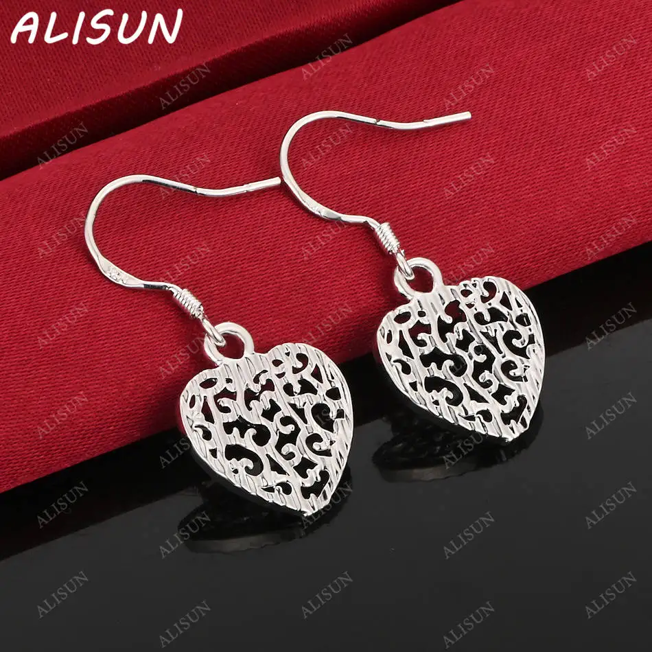 

ALISUN 925 Sterling Silver Hearts Earrings Drop Earrings Anniversary Gift Popular Wild Fashion Romantic Jewelry