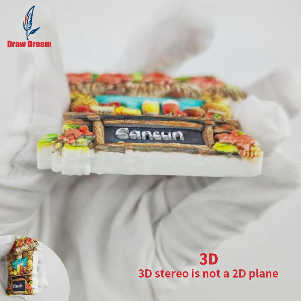 1Pc Cancun Creative 3D Embossed Refrigerator Magnet World Travel Souvenir Collection Suitable for Home and Office Decoration, Personalized Exclusive Travel Souvenir Magnetic Refrigerator Magnet, Home Decoration, Kitchen, Room, Office, Cabinet Crafts, Gifts, Holiday Souvenirs, Exquisite Small Gifts