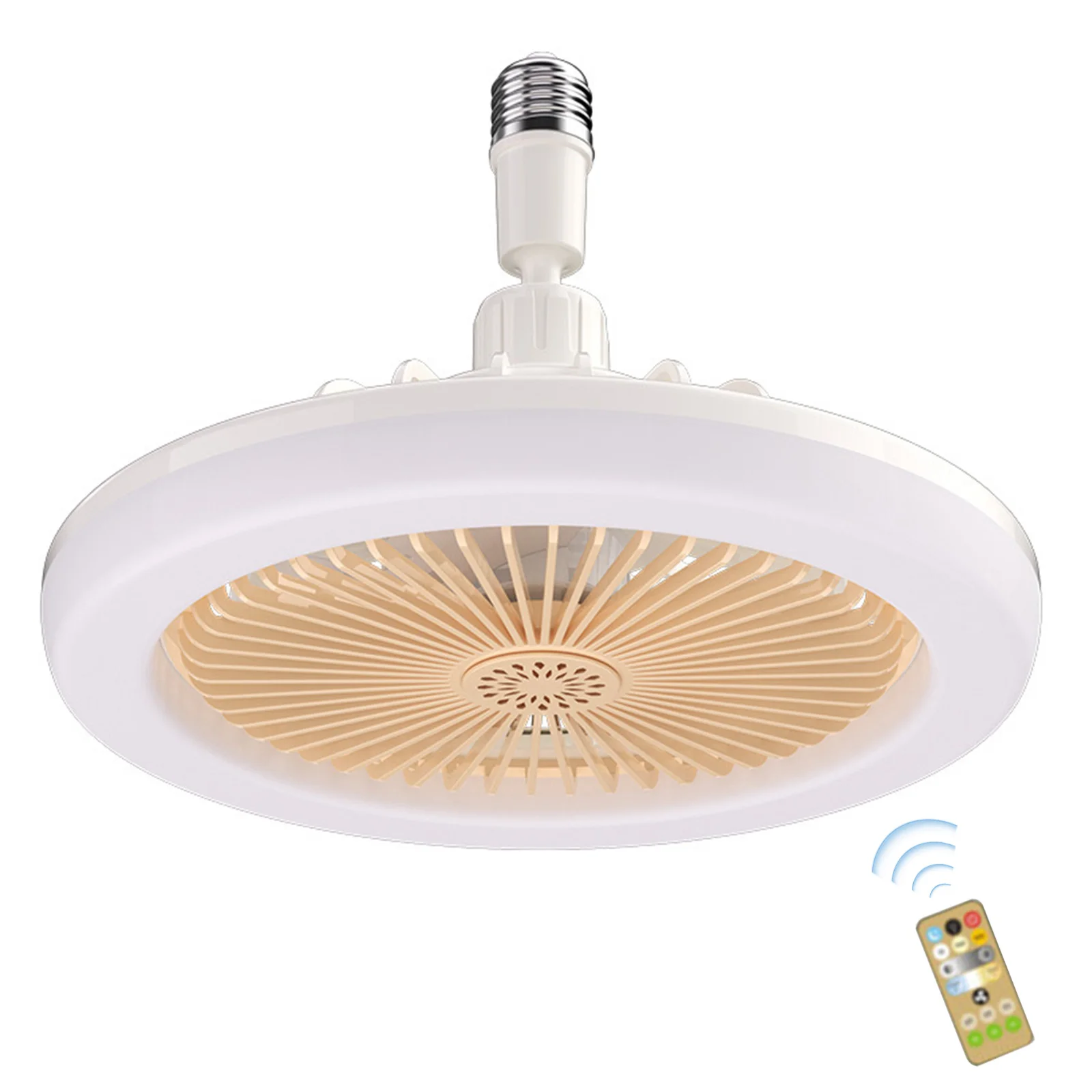 Aromatherapy Fan Lamp Universal E27 Light Holder LED Fan Lamps with Remote Control Stepless Dimming Timing for Bedroom Dormitory