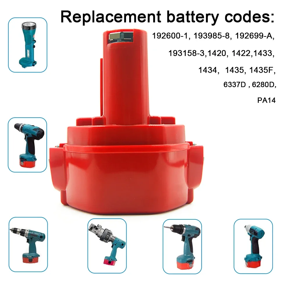 4500mAh PA14 Ni-MH Battery Replacement for Makita 14.4V Battery 1420 1422 1433 1434 1435F 1051D 4033D 6280D 192600-1 Power Tools