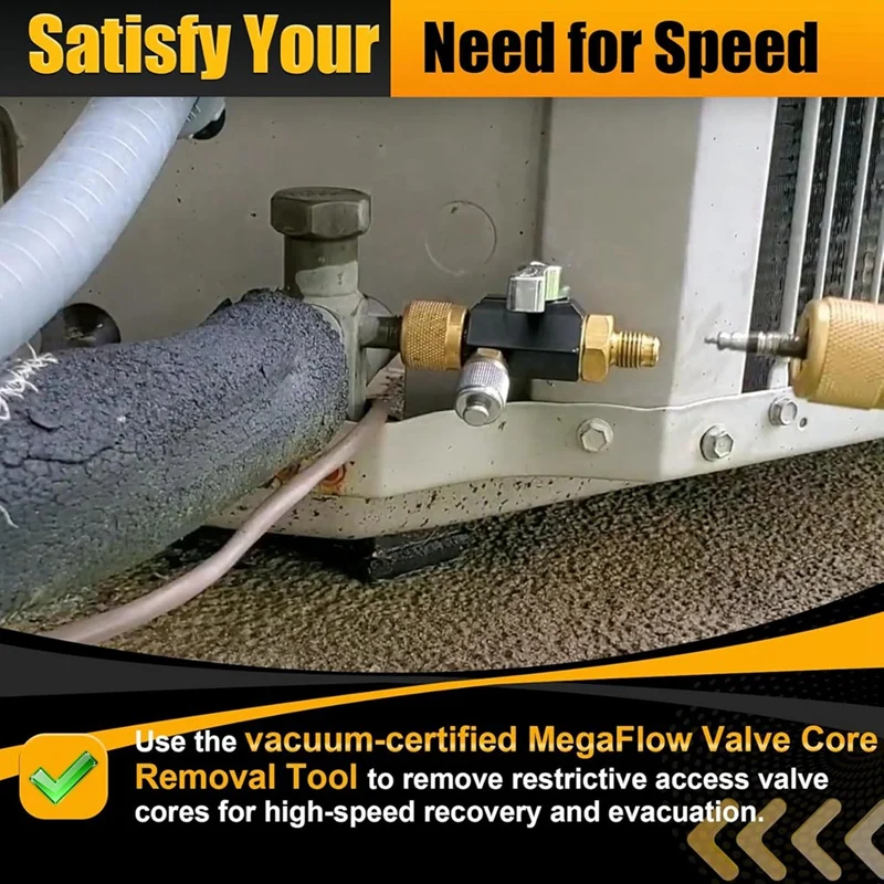 

HVAC Valve Core Removal Tool, 1/4 Inch Vacuum-Rated Valve Core Removal Tool,Works with All Refrigerants,HVAC Tools-ABFB