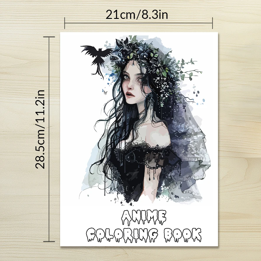 Witch Coloring Book for Adults - 8.3x 11.2 Inch 32 Page Coloring Book - Helps Reduce Stress and Ease Emotions